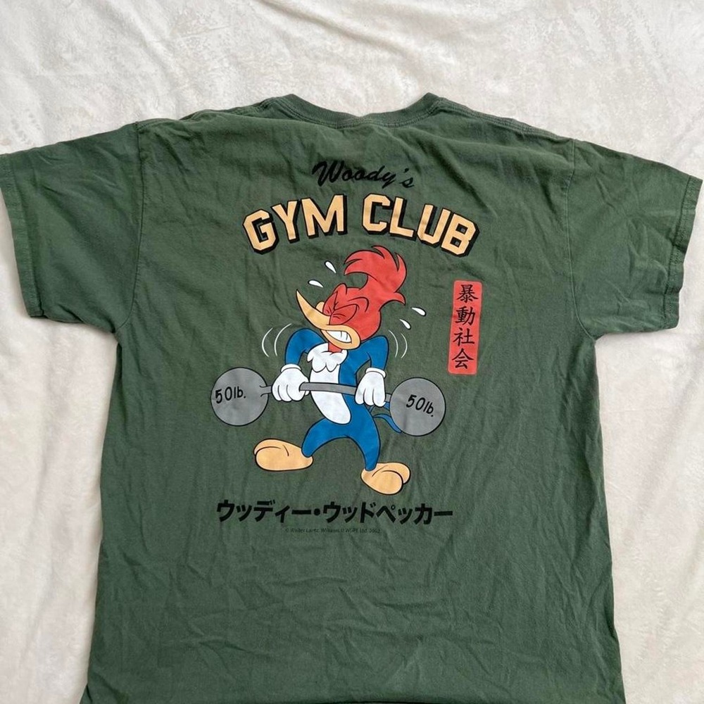 Riot Society Woody Woodpecker Gym Club Cotton T-Shirt L